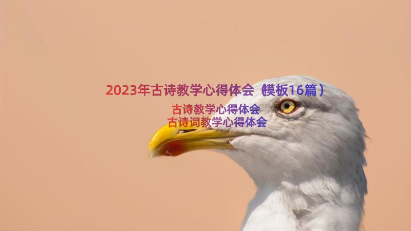 2023年古诗教学心得体会（模板16篇）