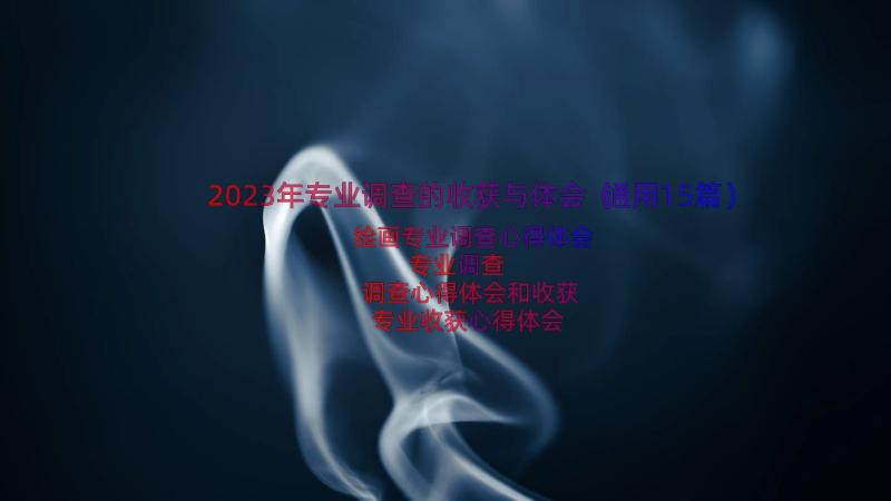 2023年专业调查的收获与体会（通用15篇）