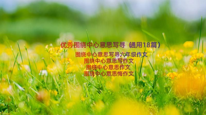 优秀围绕中心意思写寻（通用18篇）