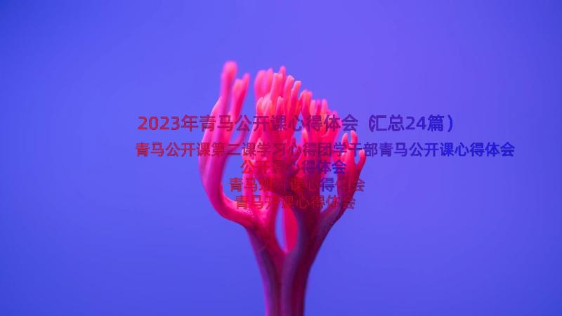 2023年青马公开课心得体会（汇总24篇）