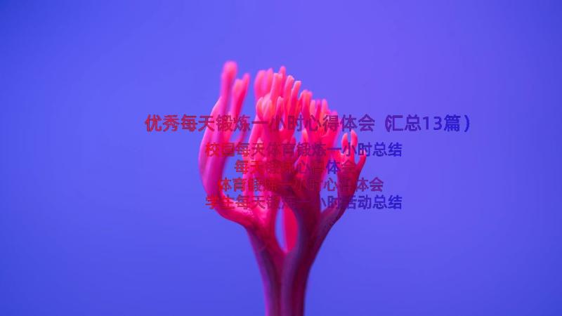 优秀每天锻炼一小时心得体会（汇总13篇）