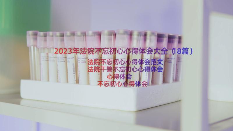 2023年法院不忘初心心得体会大全（18篇）