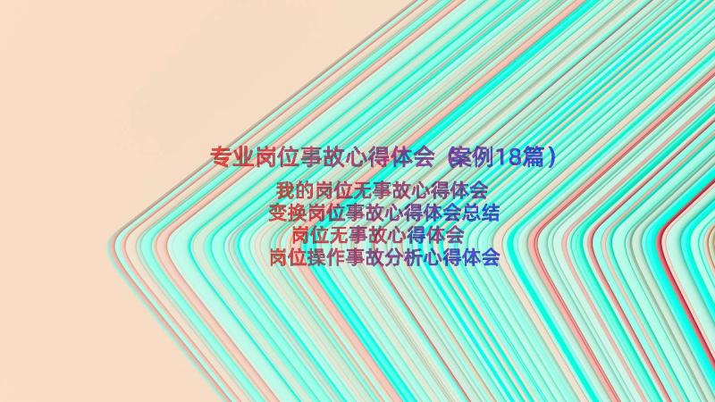 专业岗位事故心得体会（案例18篇）