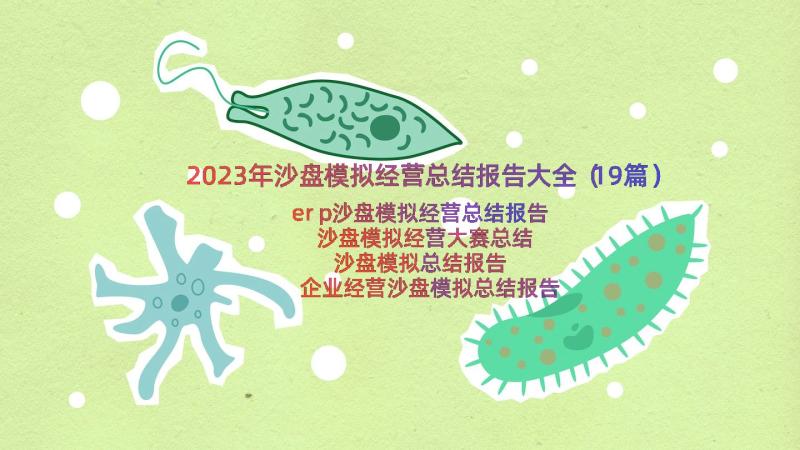 2023年沙盘模拟经营总结报告大全（19篇）