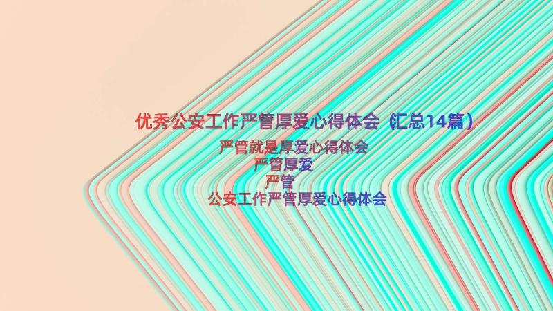 优秀公安工作严管厚爱心得体会（汇总14篇）