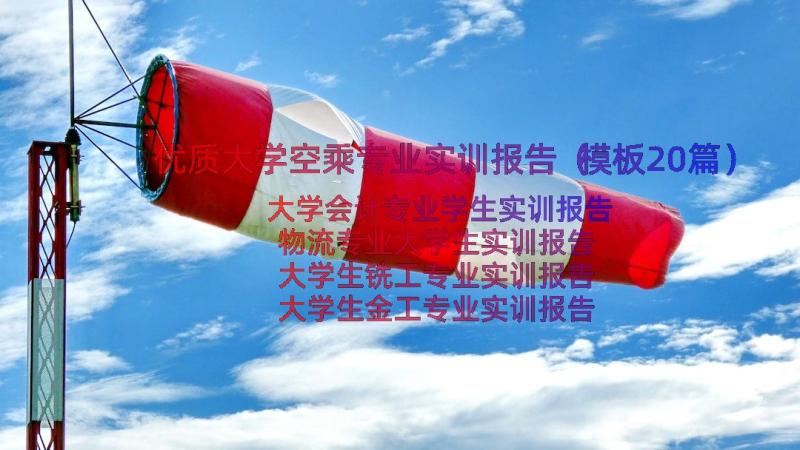 优质大学空乘专业实训报告（模板20篇）