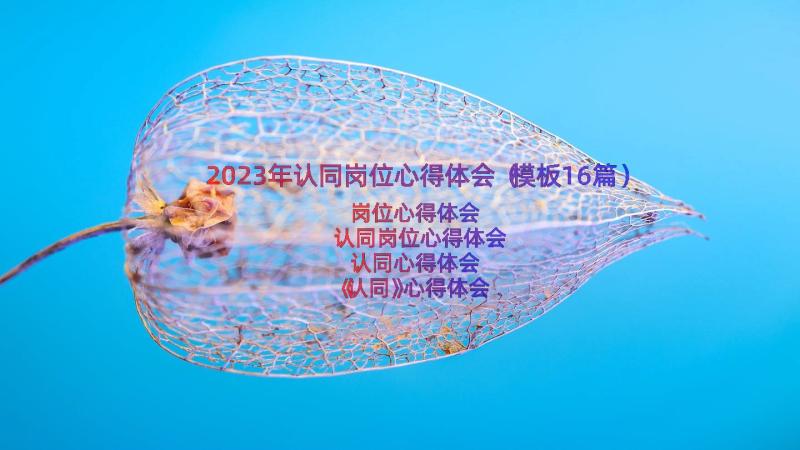 2023年认同岗位心得体会（模板16篇）