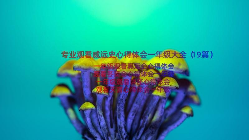 专业观看威远史心得体会一年级大全（19篇）