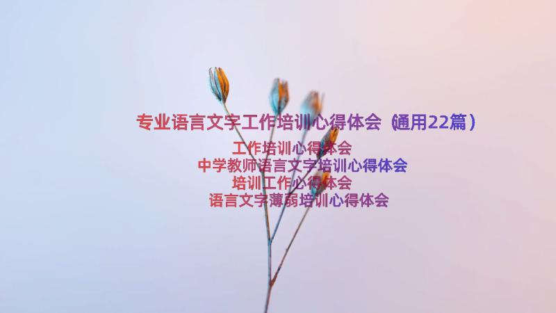 专业语言文字工作培训心得体会（通用22篇）