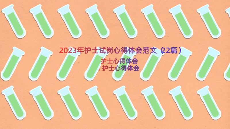 2023年护士试岗心得体会范文（22篇）