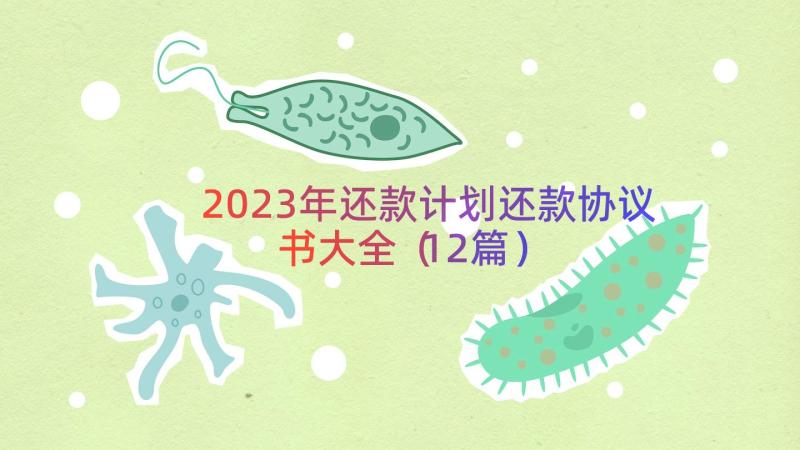 2023年还款计划还款协议书大全（12篇）