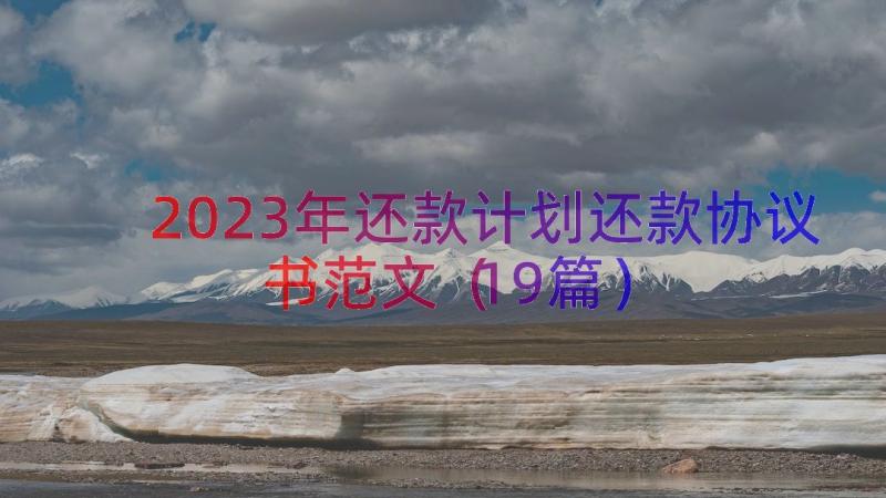 2023年还款计划还款协议书范文（19篇）