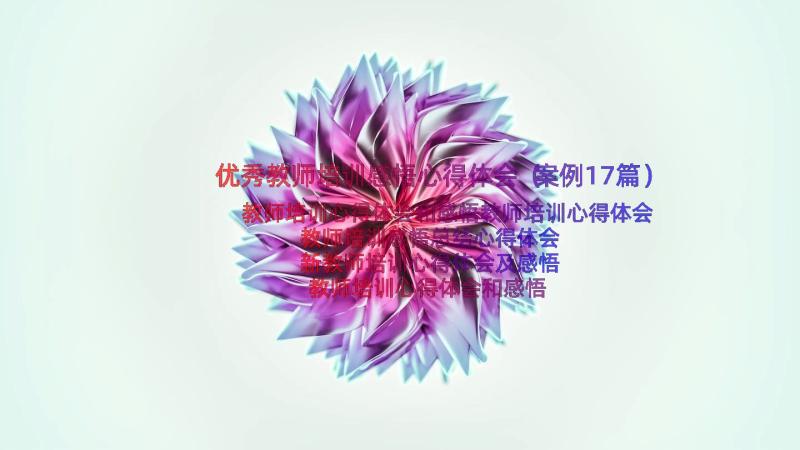 优秀教师培训感悟心得体会（案例17篇）