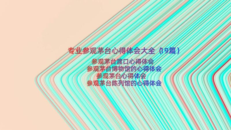 专业参观茅台心得体会大全（19篇）