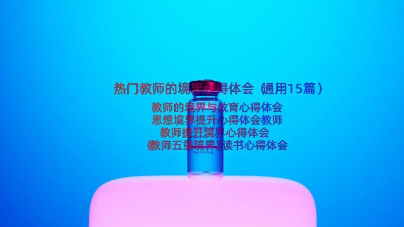 热门教师的境界心得体会（通用15篇）