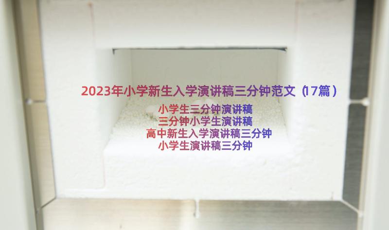 2023年小学新生入学演讲稿三分钟范文（17篇）