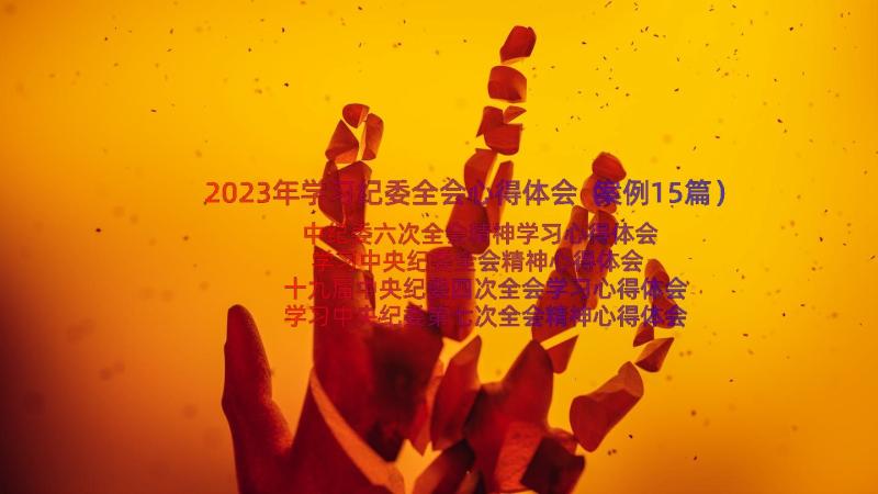 2023年学习纪委全会心得体会（案例15篇）