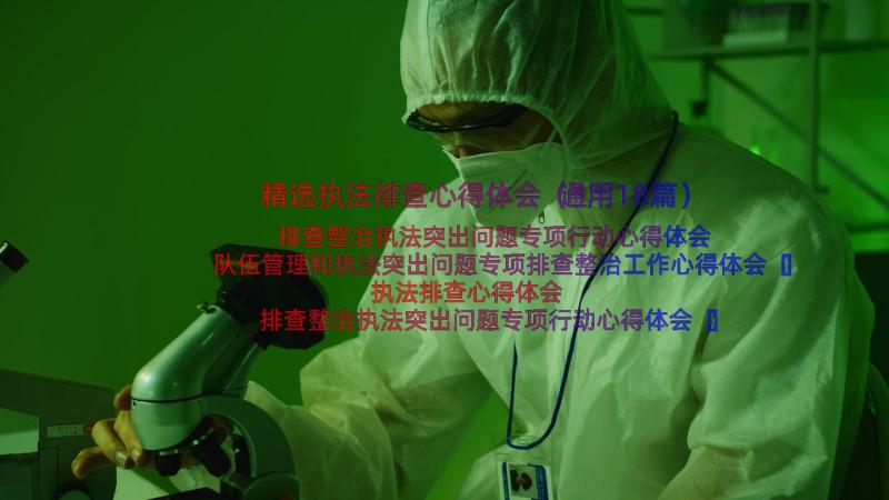 精选执法排查心得体会（通用18篇）