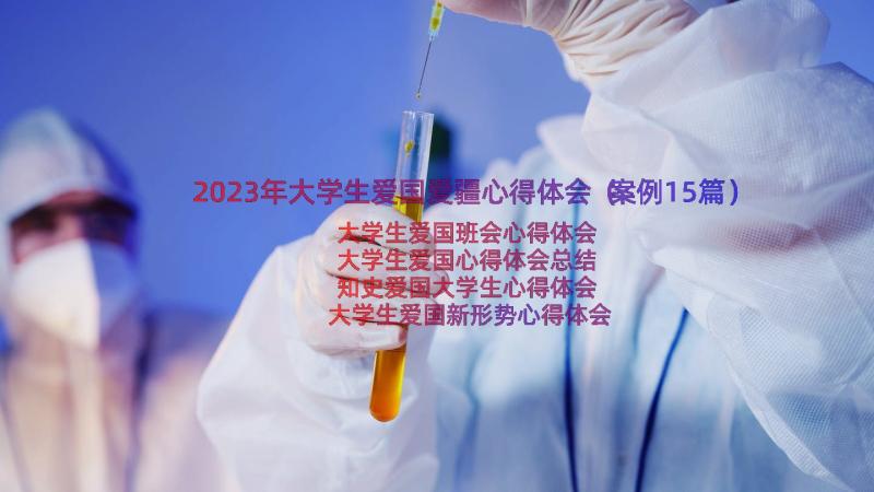 2023年大学生爱国爱疆心得体会（案例15篇）