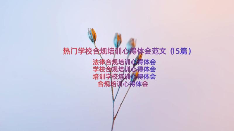 热门学校合规培训心得体会范文（15篇）