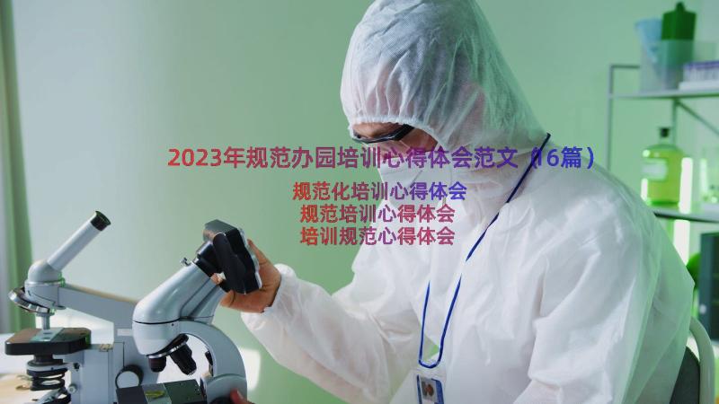 2023年规范办园培训心得体会范文（16篇）