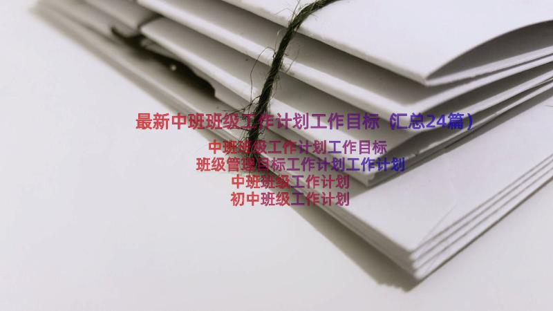 最新中班班级工作计划工作目标（汇总24篇）