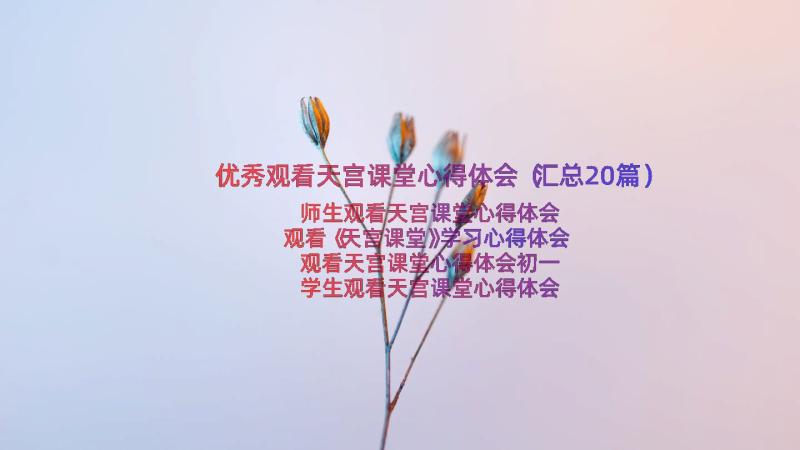 优秀观看天宫课堂心得体会（汇总20篇）