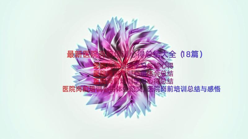 最新医院岗前培训心得总结大全（18篇）