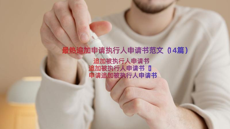 最热追加申请执行人申请书范文（14篇）