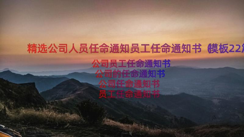 精选公司人员任命通知员工任命通知书（模板22篇）