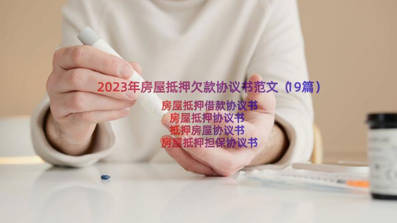 2023年房屋抵押欠款协议书范文（19篇）