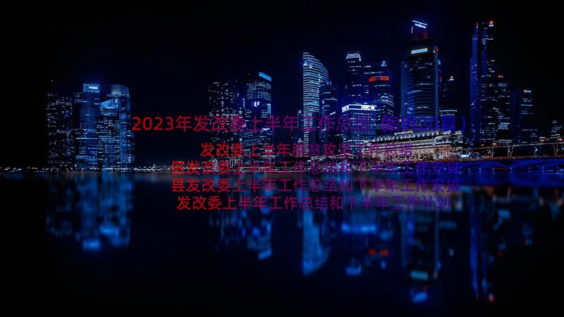 2023年发改委上半年工作总结（案例20篇）