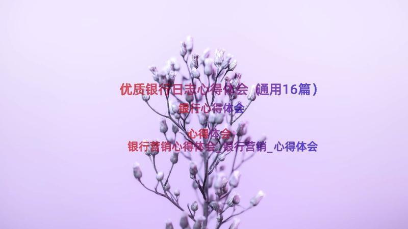 优质银行日志心得体会（通用16篇）