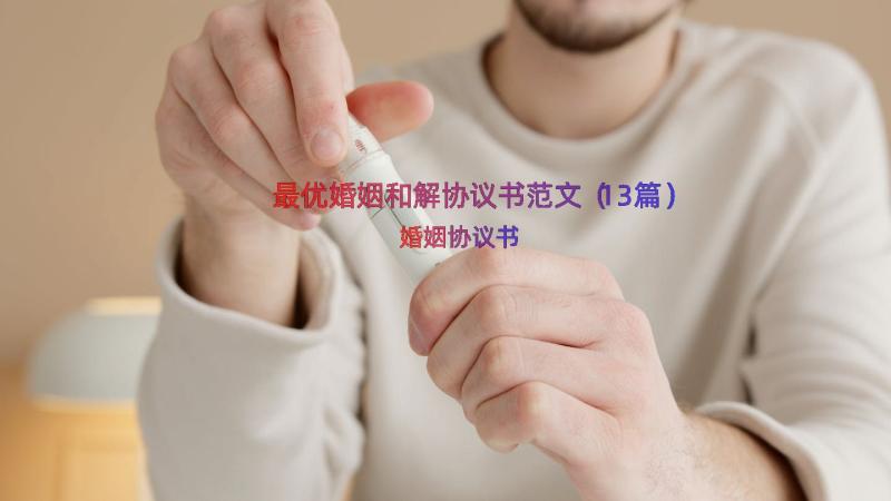 最优婚姻和解协议书范文（13篇）