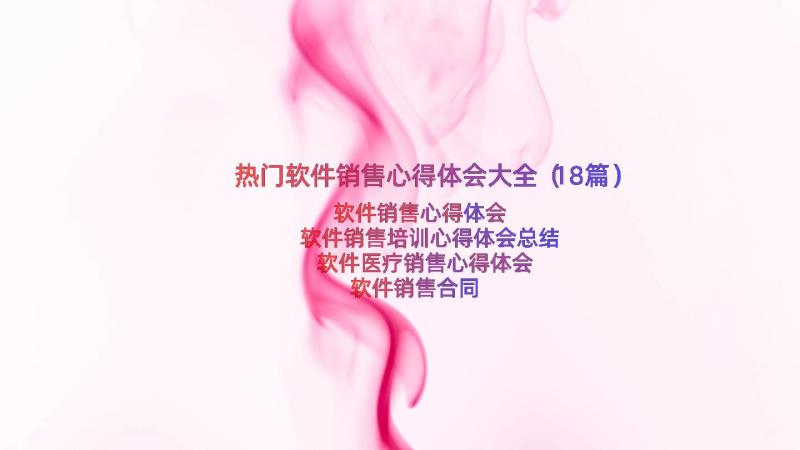 热门软件销售心得体会大全（18篇）