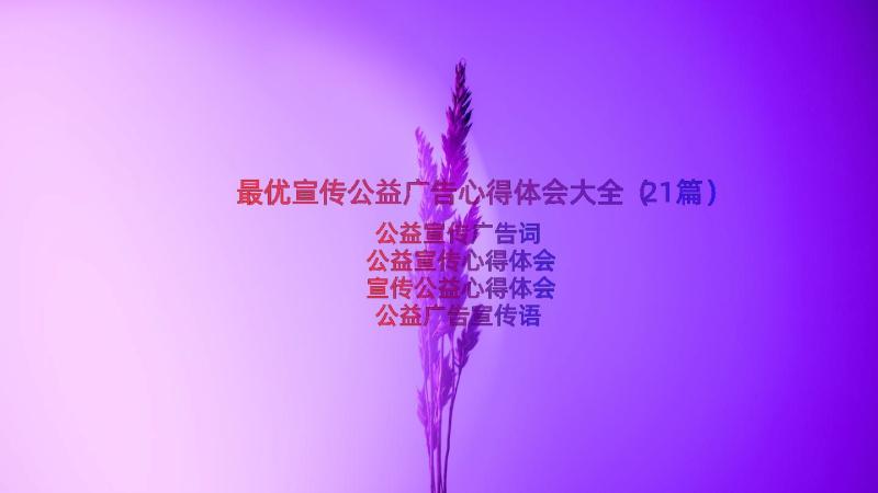 最优宣传公益广告心得体会大全（21篇）