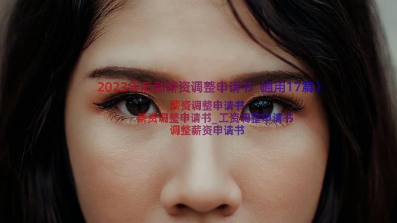 2023年后勤薪资调整申请书（通用17篇）