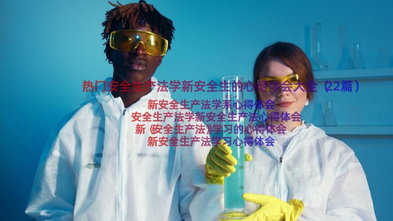 热门安全生产法学新安全生的心得体会大全（22篇）