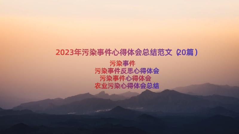 2023年污染事件心得体会总结范文（20篇）
