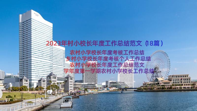 2023年村小校长年度工作总结范文（18篇）