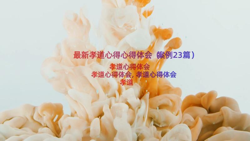 最新孝道心得心得体会（案例23篇）