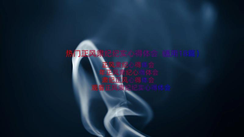 热门正风肃纪纪实心得体会（通用18篇）