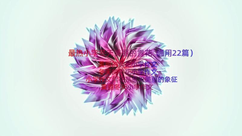 最热小学冬天美丽的雪花（通用22篇）