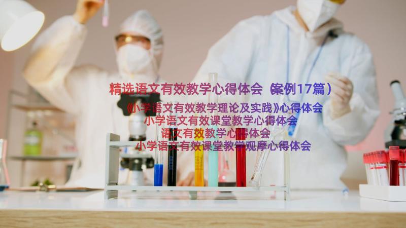 精选语文有效教学心得体会（案例17篇）