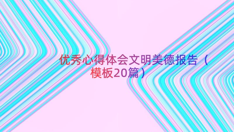 优秀心得体会文明美德报告（模板20篇）