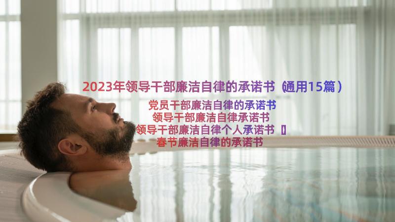 2023年领导干部廉洁自律的承诺书（通用15篇）