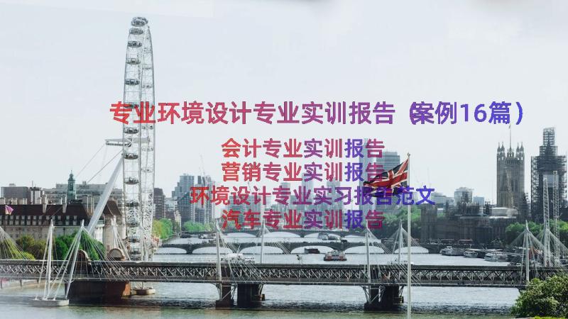 专业环境设计专业实训报告（案例16篇）