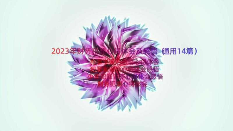 2023年财务犯罪心得体会及感悟（通用14篇）