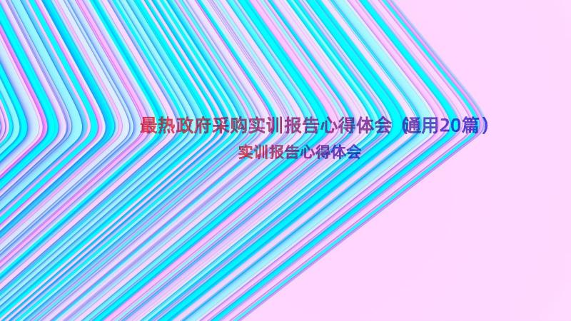 最热政府采购实训报告心得体会（通用20篇）