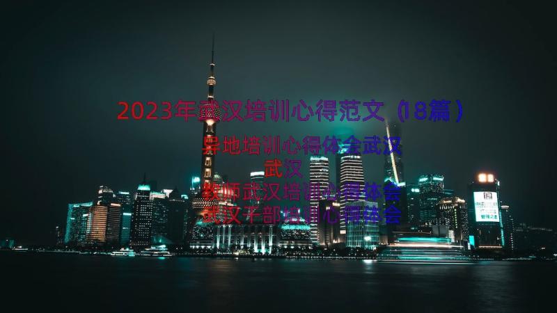 2023年武汉培训心得范文（18篇）